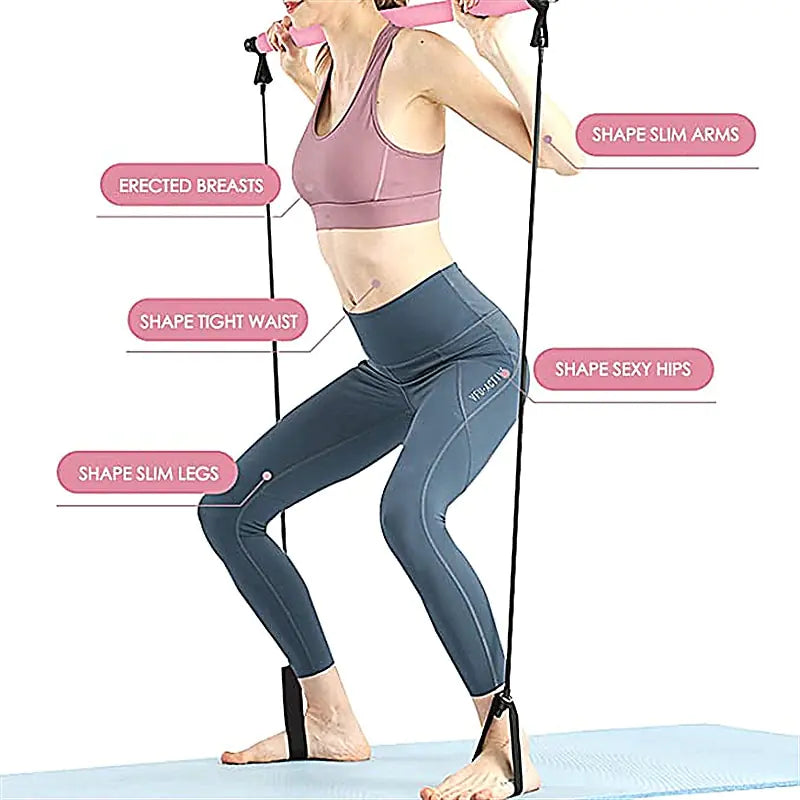 Portable Pilates Bar and Resistance Band